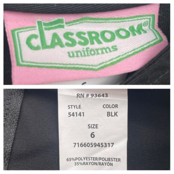 Classroom Uniforms School Dress 6 Kids Black Sleeveless Pleated - Picture 4 of 4